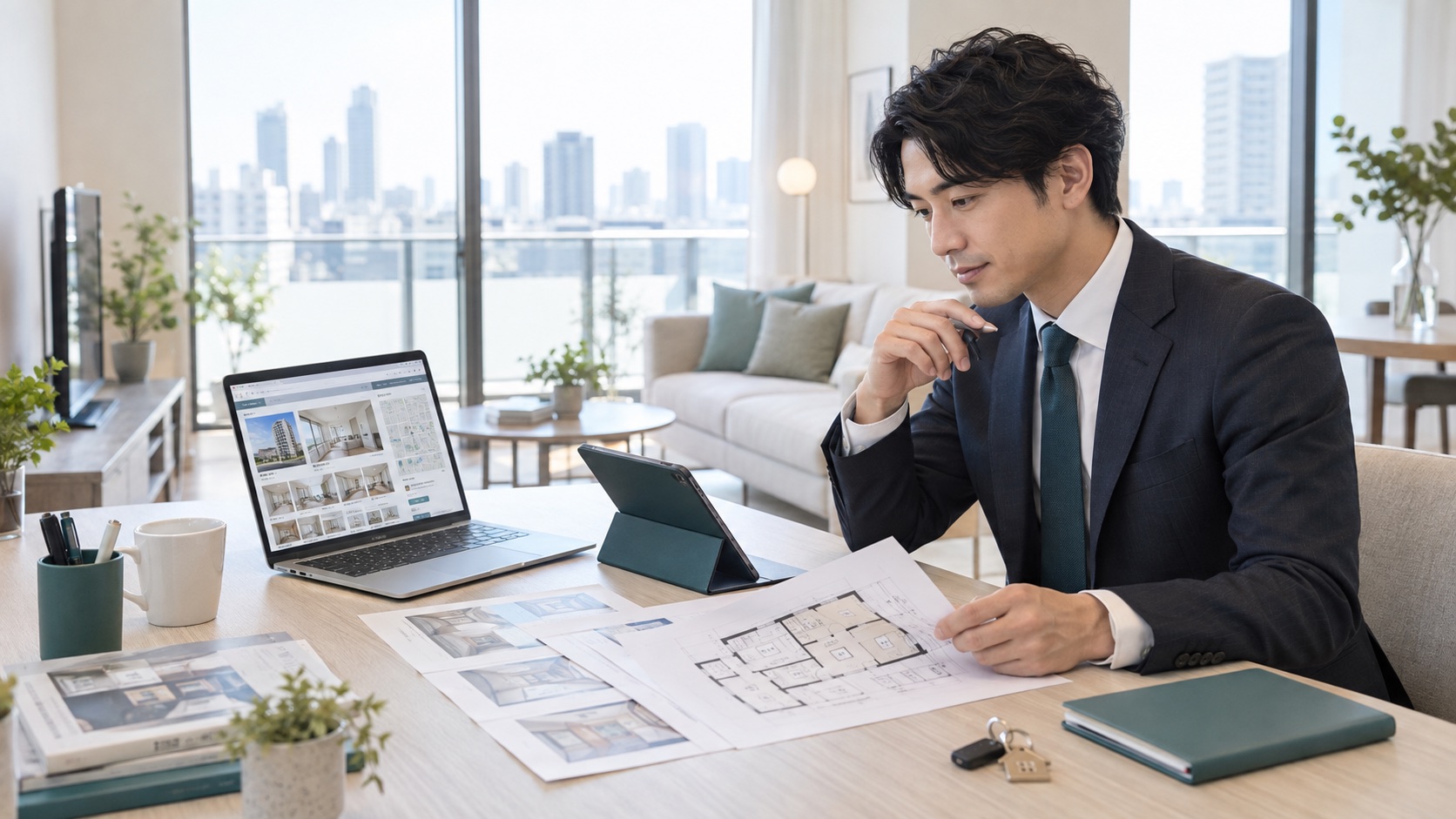 賃貸物件の間取り図と物件データを確認するエージェント